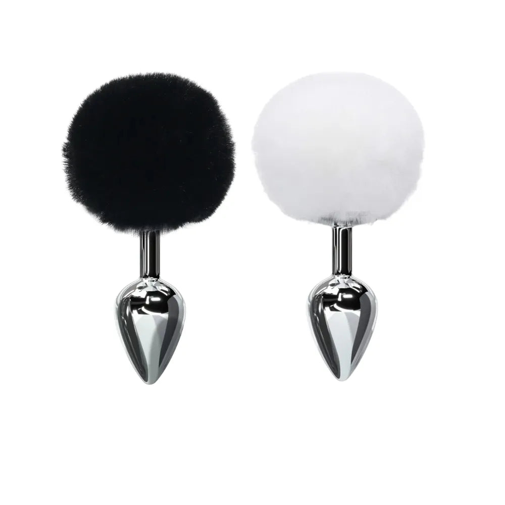 Plug Anal de Metal con Cola de Conejo | Juego de Rol Pet Play