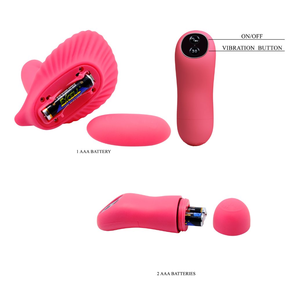 Vibrador Manos Libres Clamshell | 30 Funciones con Control Remoto