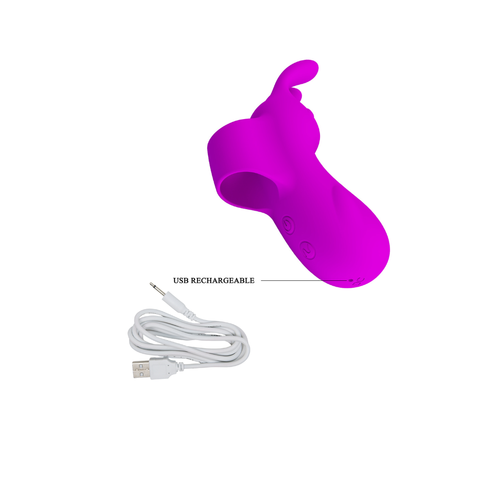 Vibrador de Dedo Conejito | 7 Funciones USB para Clítoris