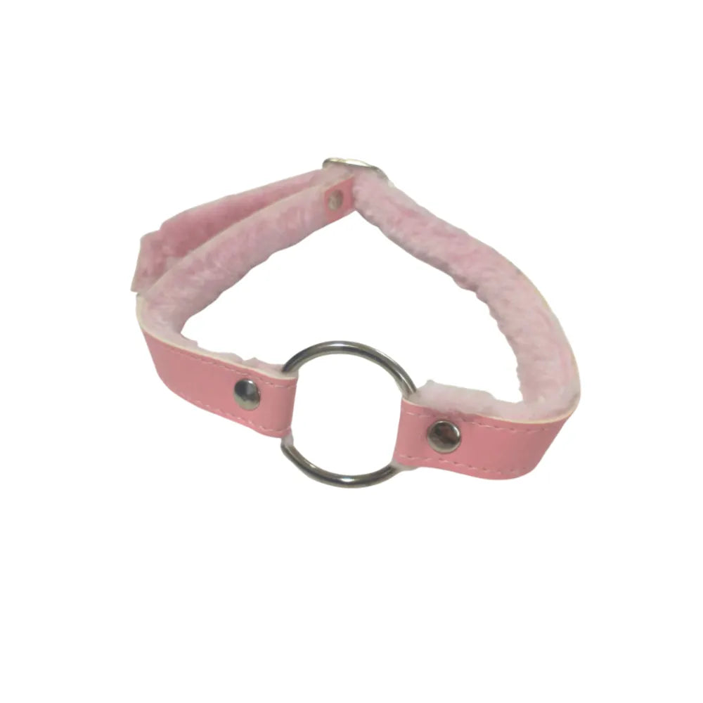 Mordaza de Bola Rosa con Peluche | Accesorio BDSM Suave