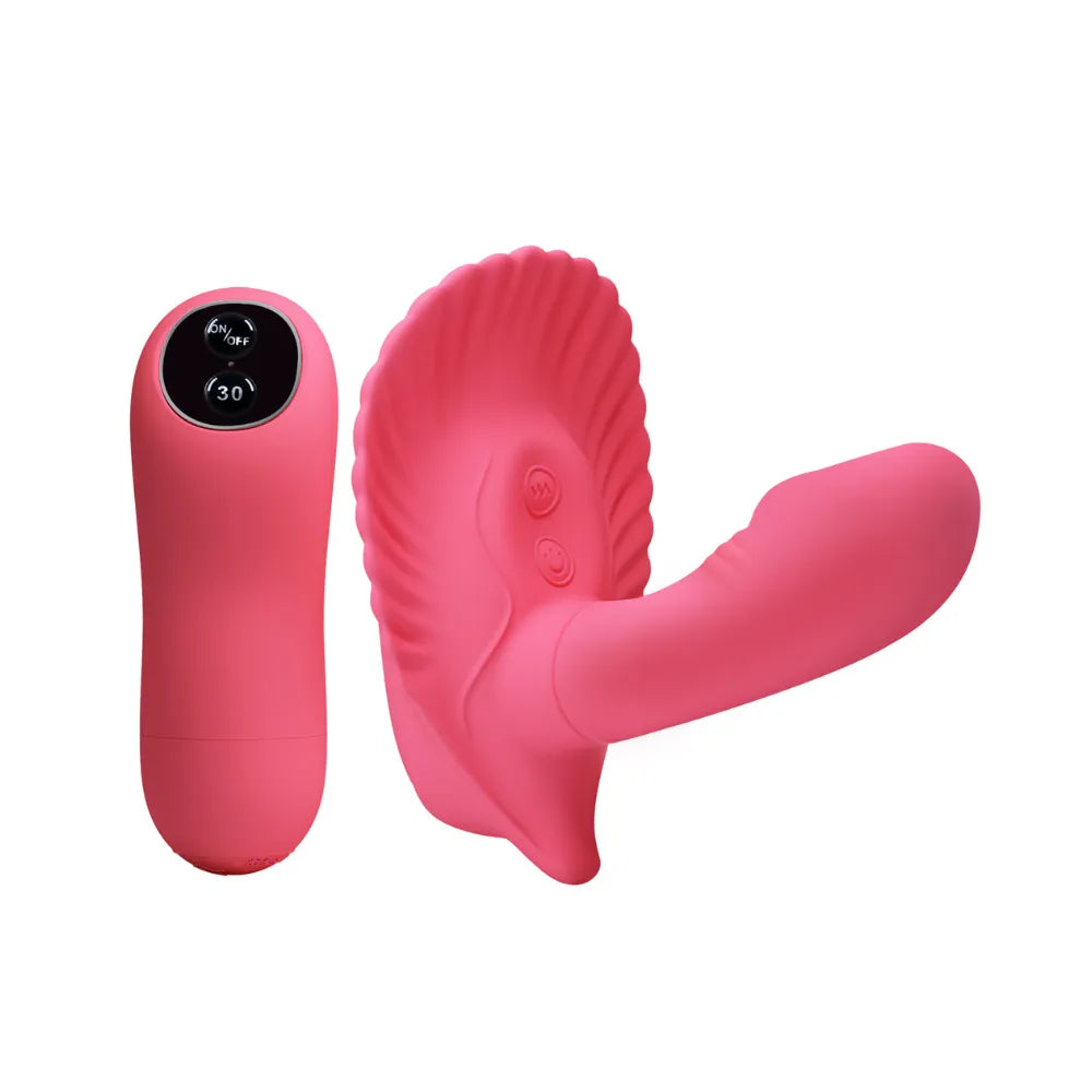 Vibrador Manos Libres Clamshell | 30 Funciones con Control Remoto