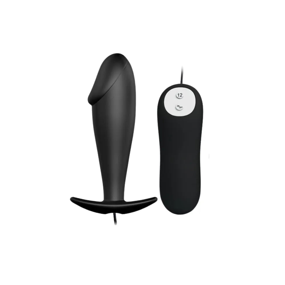Plug Anal Vibrador con Forma de Pene | 12 Funciones y Control Remoto
