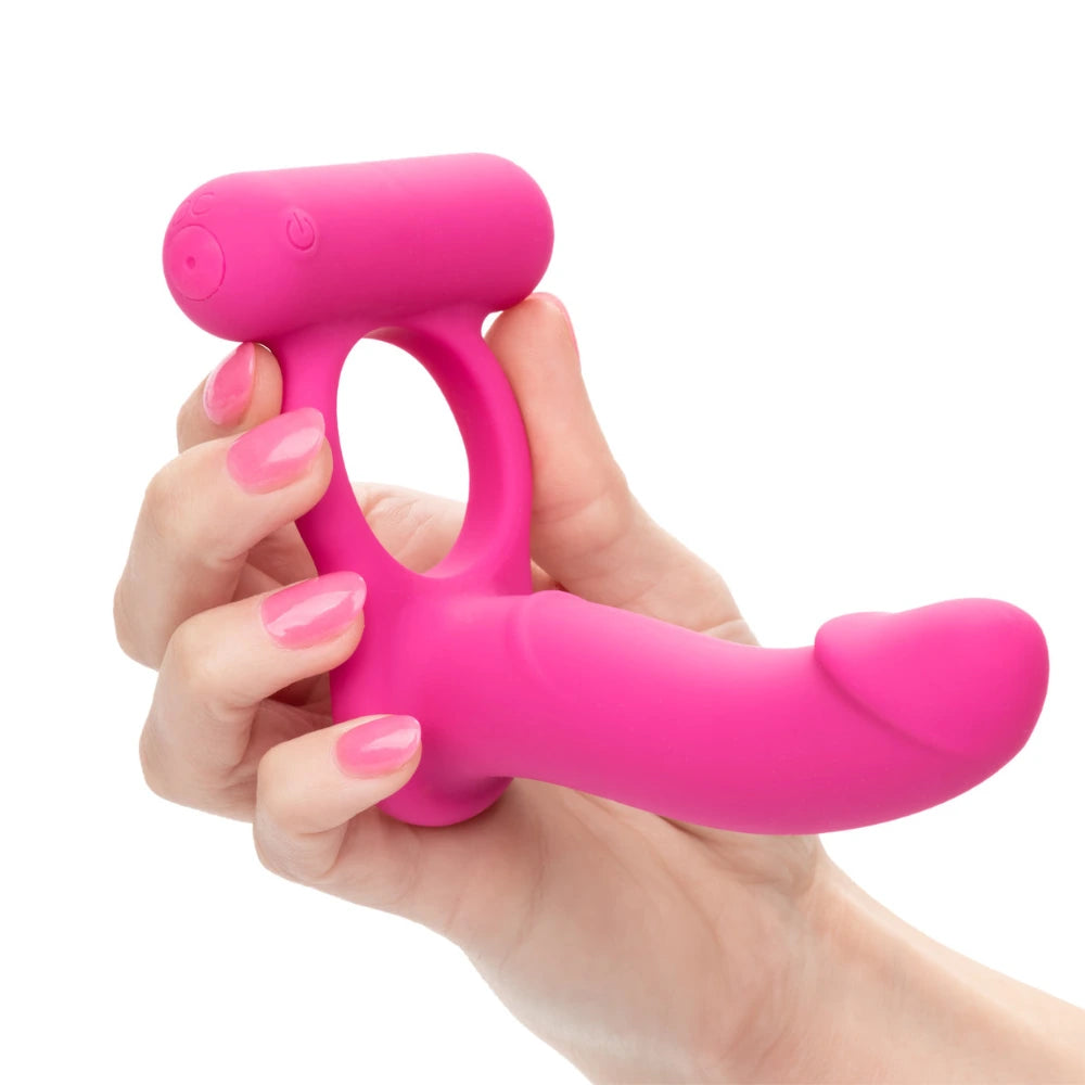 Anillo de Doble Penetración con Vibrador | Juguete para Parejas USB