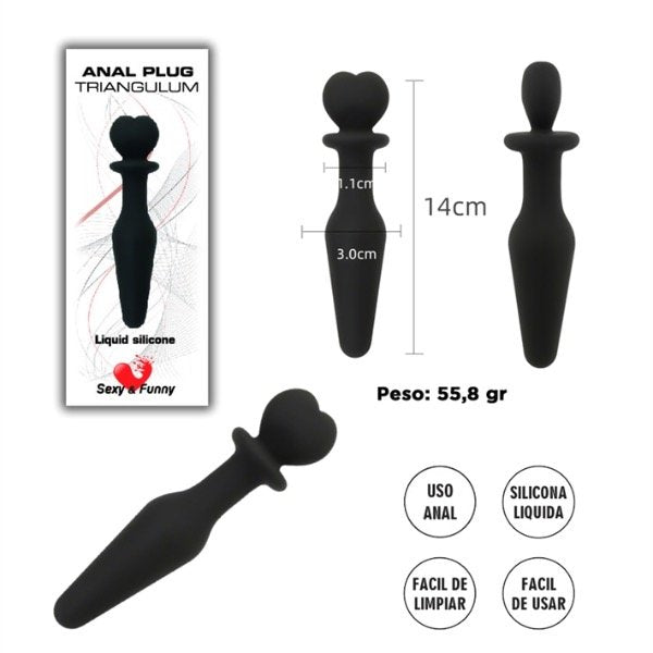 Plug Anal Dilatador de Silicona con Corazón | 14cm