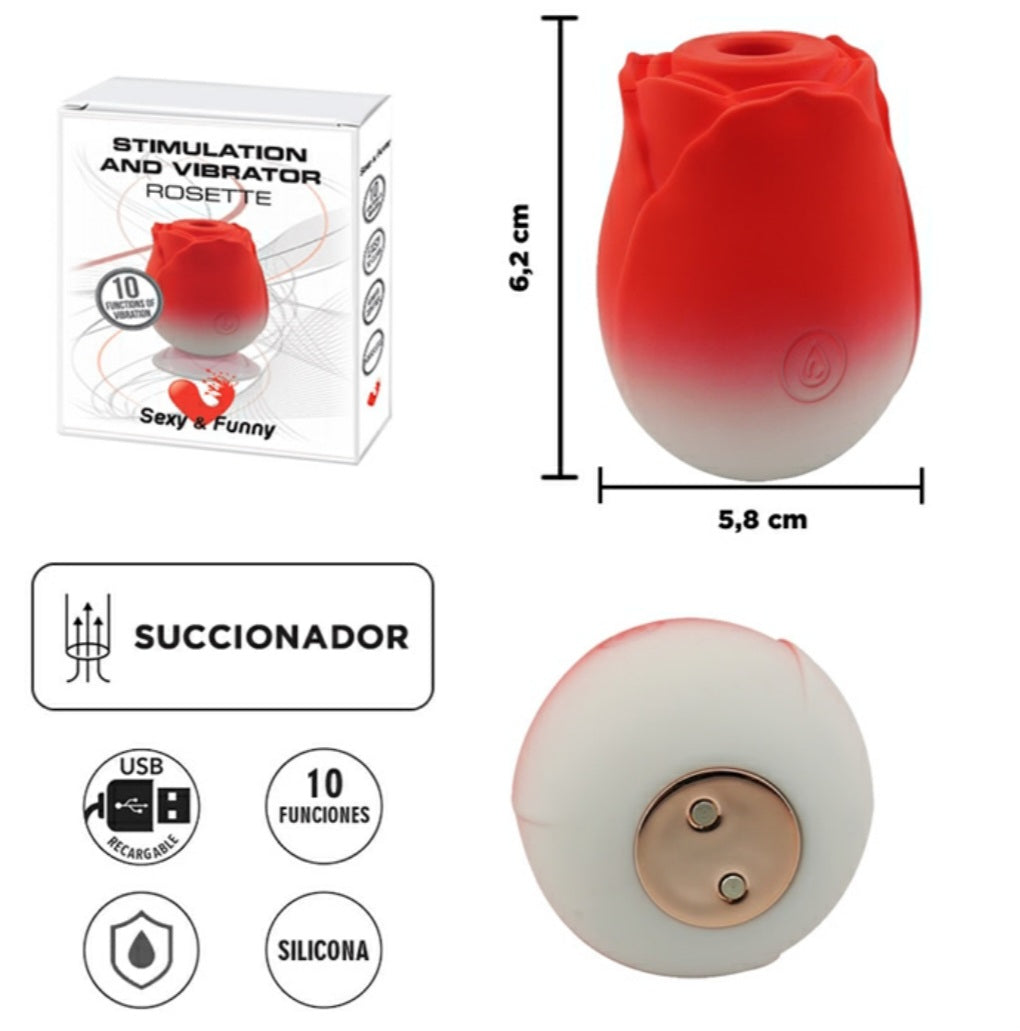 Succionador de Clítoris en Forma de Rosa | 10 Modos USB