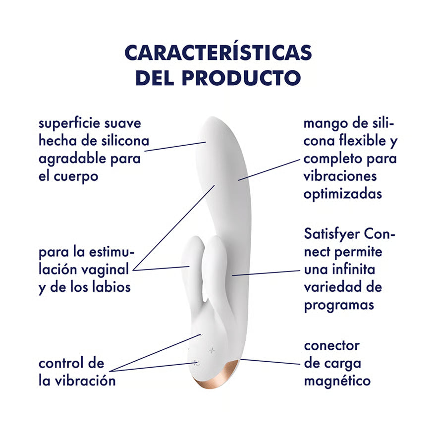 Satisfyer Double Flex | Vibrador Triple con App (Punto G, Clítoris y Labios)